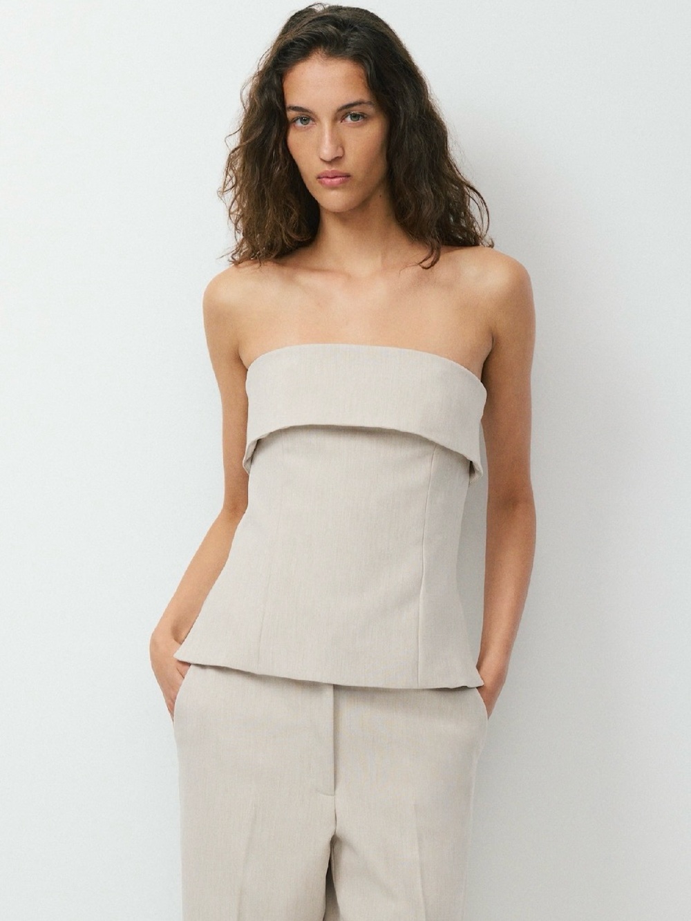 EUC ARITZIA x BABATON - Element Tube Top in Heather Matte Pearl, 4